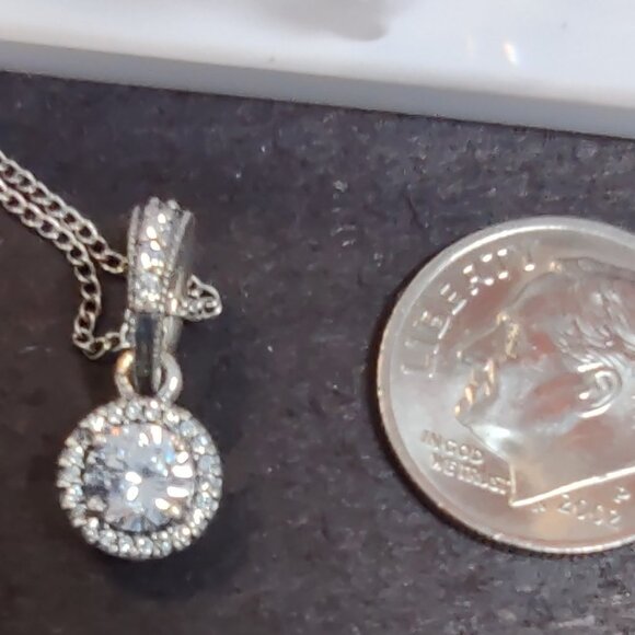 STERLING SILVER 925 RING -Sz 5 + NECKLACE W/CZ SolitaireVintage - Picture 14 of 16